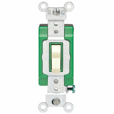 LEVITON Toggle Ivory 30A Grounded Quiet Double Pole Switch 15130322I